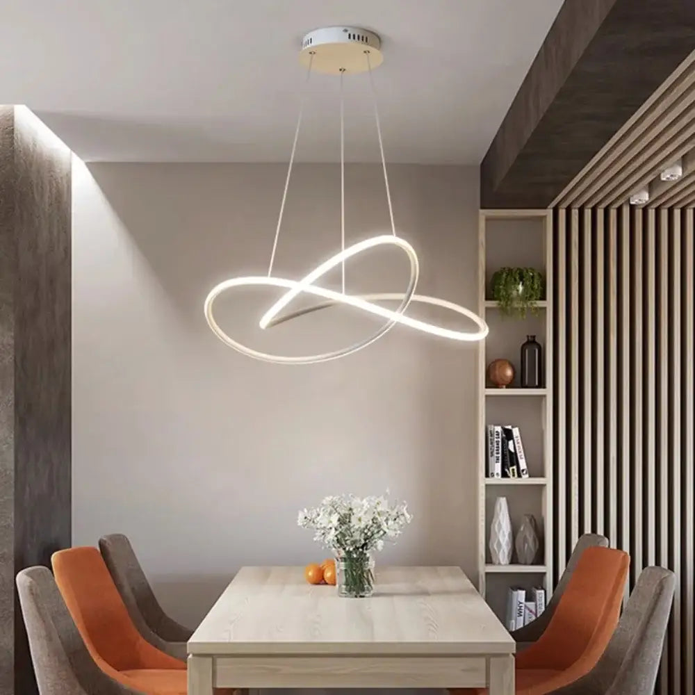 Lustre Moderno para Sala de Jantar LED Fargos - Branco - Lustre