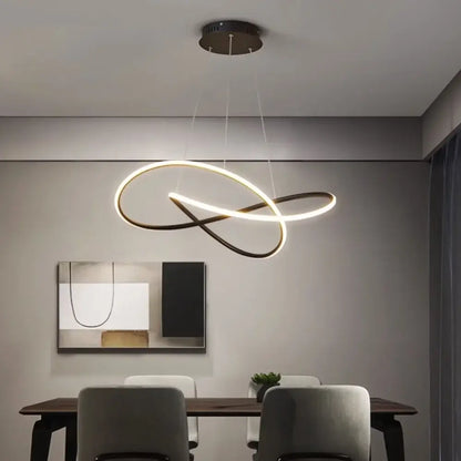 Lustre Moderno para Sala de Jantar LED Fargos - Preto - Lustre