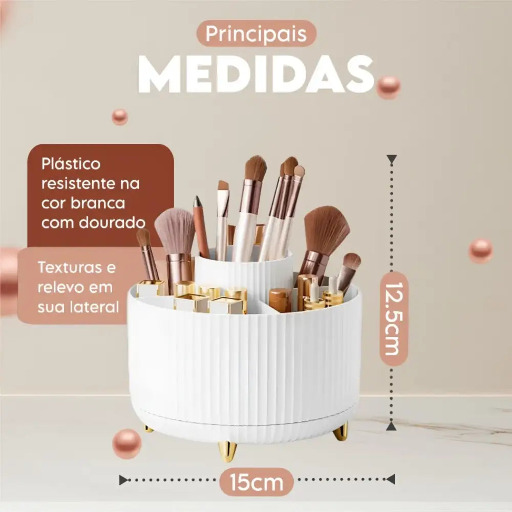 Organizador de Maquiagem Rotativo de Mesa Fargos