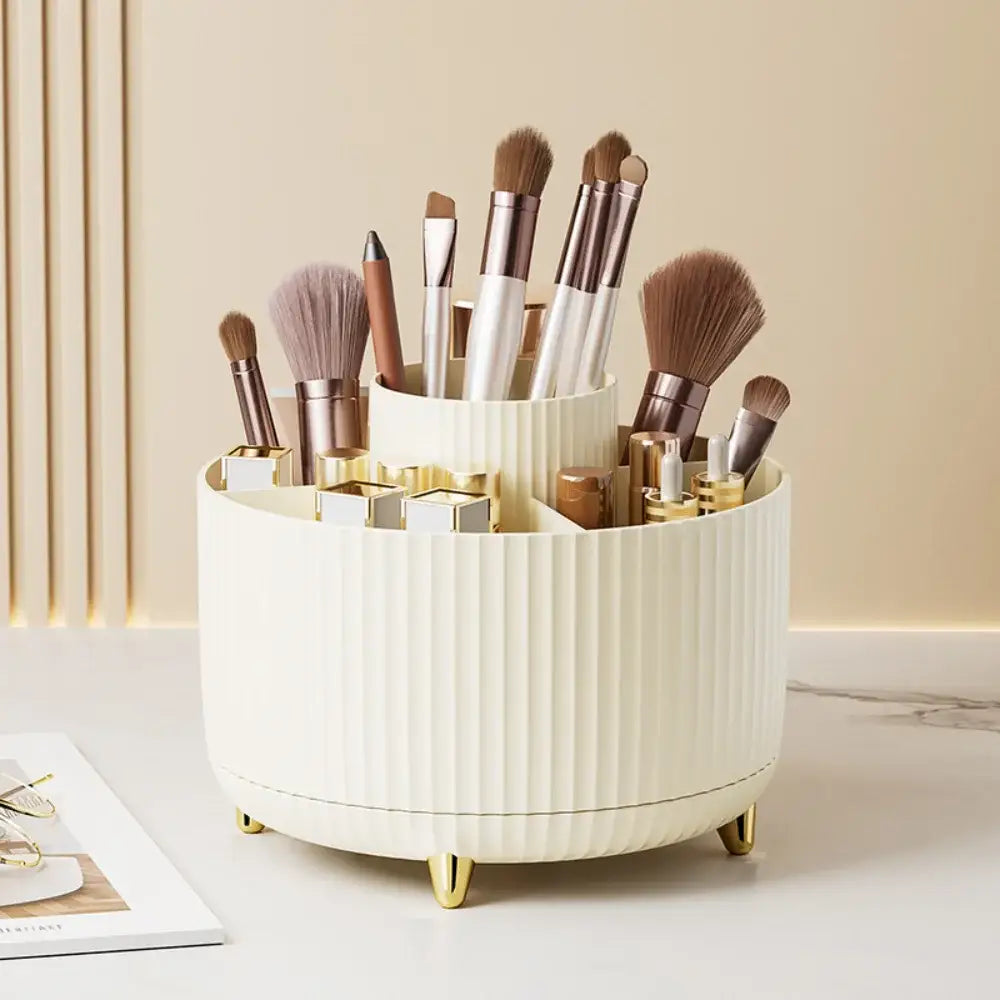 Organizador de Maquiagem Rotativo de Mesa Fargos - Creme