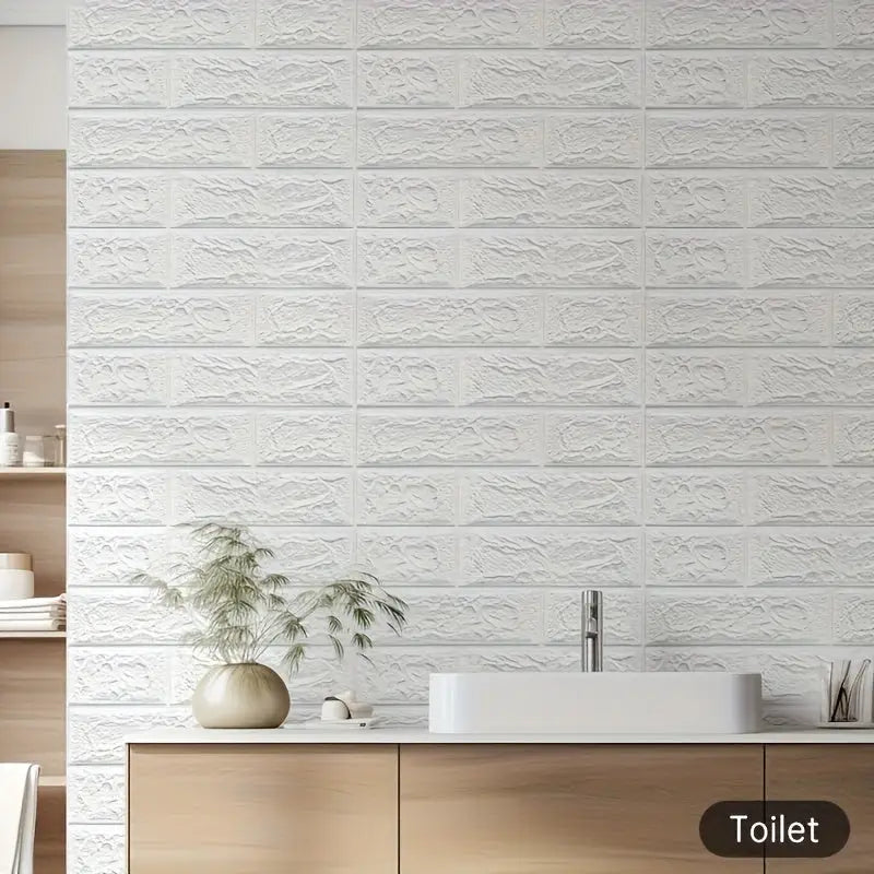 Papel de Parede 3D Tijolinho - Branco