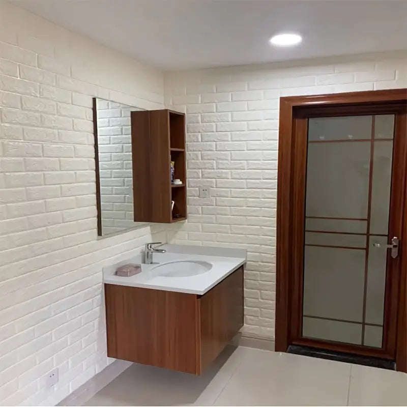 Papel de Parede 3D Tijolinho - Branco