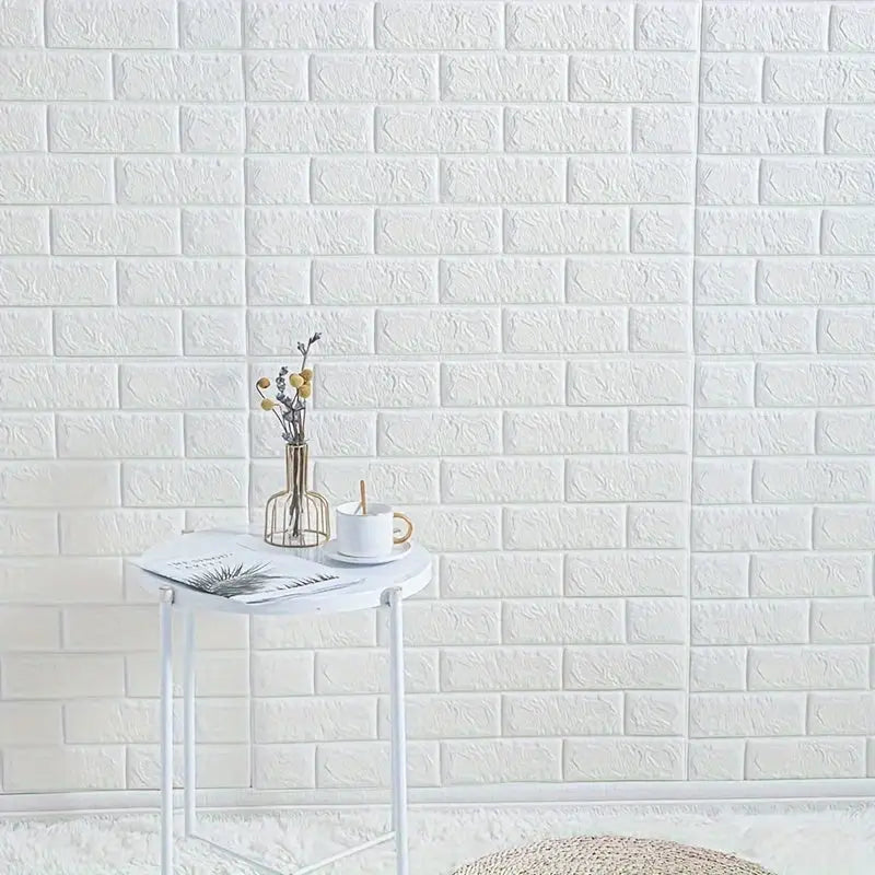 Papel de Parede 3D Tijolinho - Branco