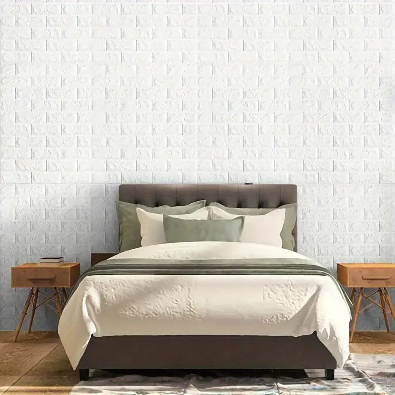 Papel de Parede 3D Tijolinho - Branco