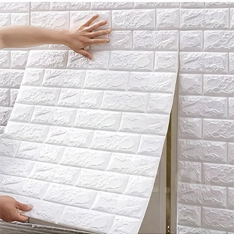 Papel de Parede 3D Tijolinho - Branco