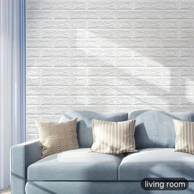 Papel de Parede 3D Tijolinho - Branco