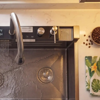 Pia de Cozinha Cuba Cascata Inox com Torneira e Acessórios Gourmet - Cuba Cozinha