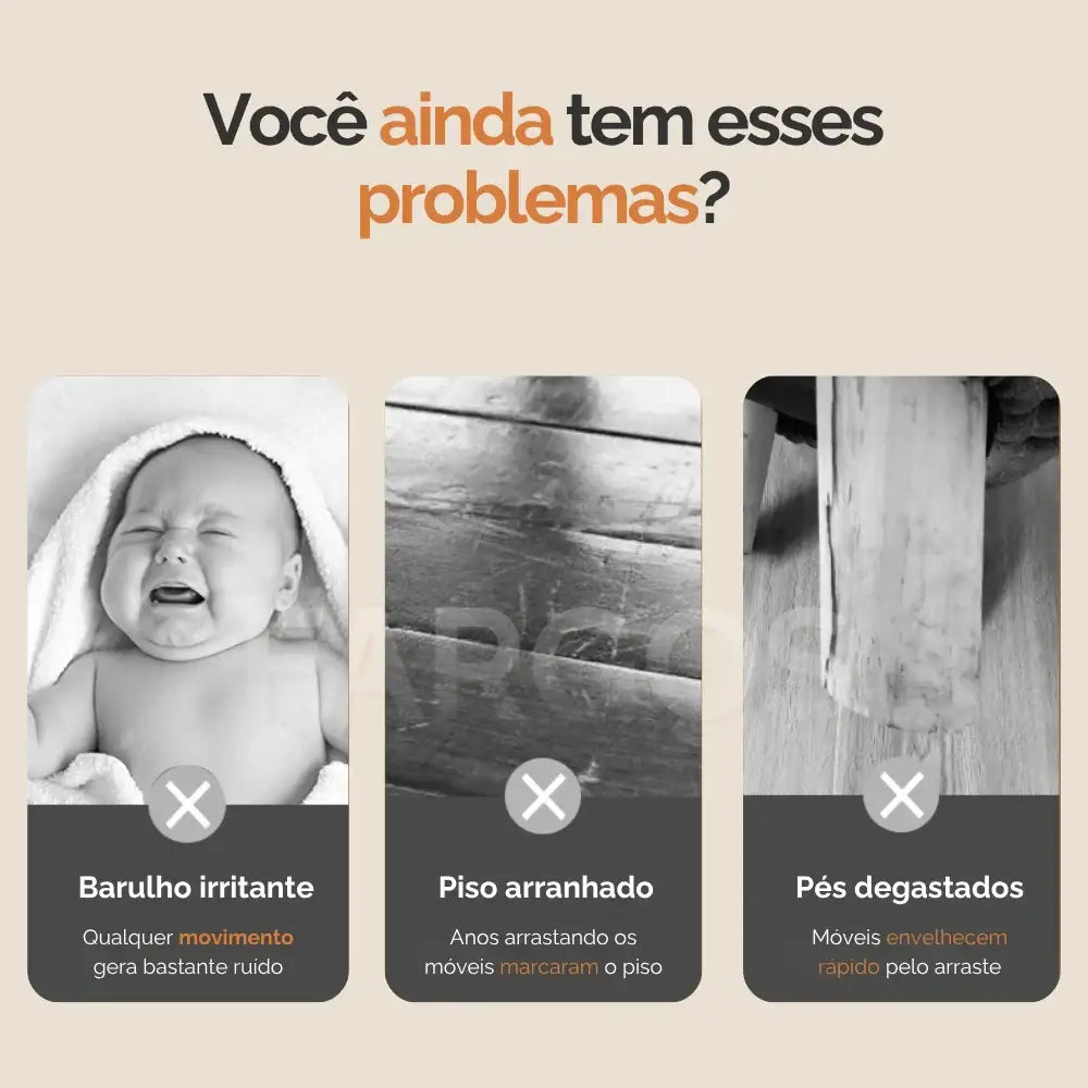 Protetor para Pernas de Móveis Silenzio® – Antirrisco Antirruído - Protetor para Pernas de Móveis Silenzio