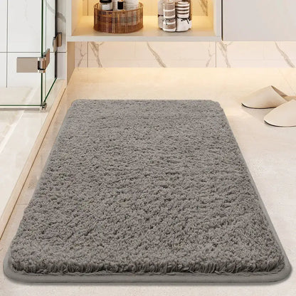 Tapete Antiderrapante Absorvente em Veludo Fargos - Cinza / 40 x 60cm - Tapete Antiderrapante para Banheiro