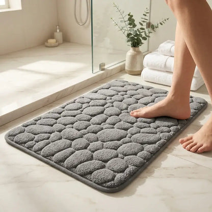 Tapete de Banheiro Pedras 3D — Espuma Viscoelástica Macia - Tapete de Banheiro