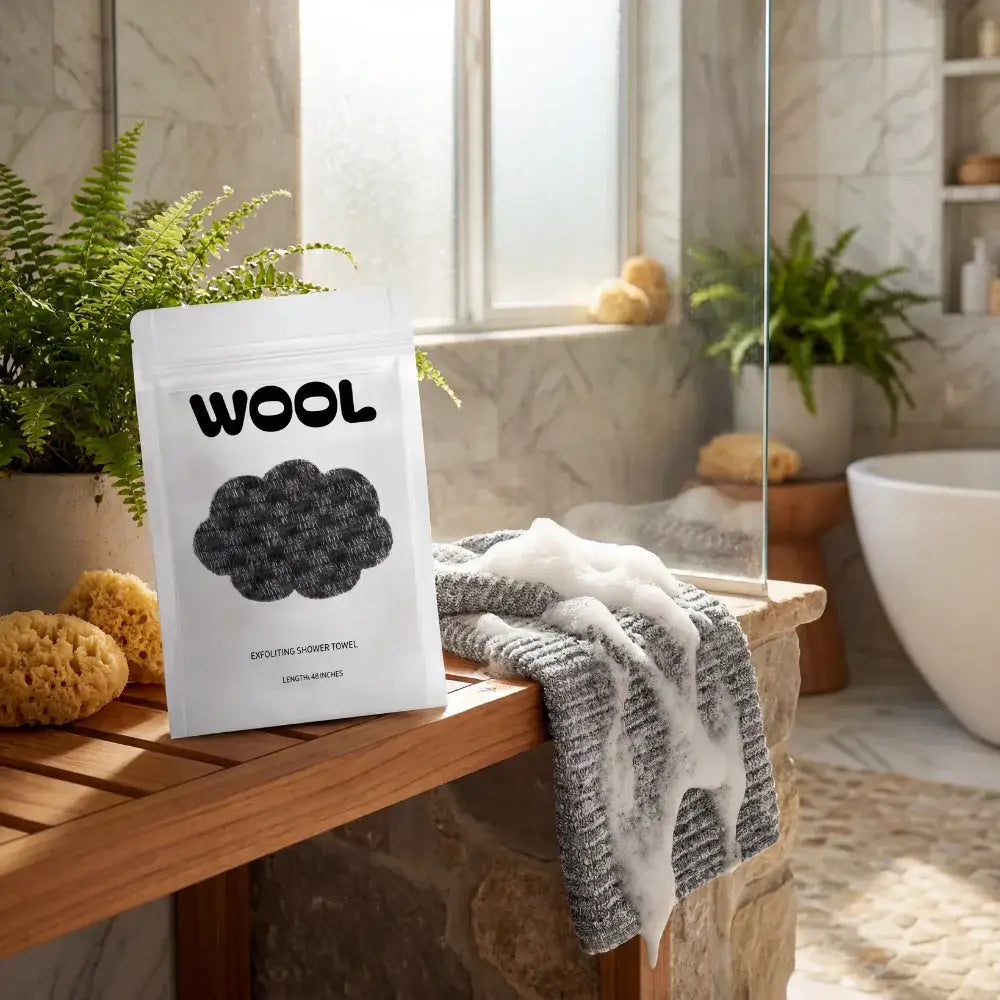 Toalha Esfoliante Antibacteriana Wool - Toalha Esfoliante