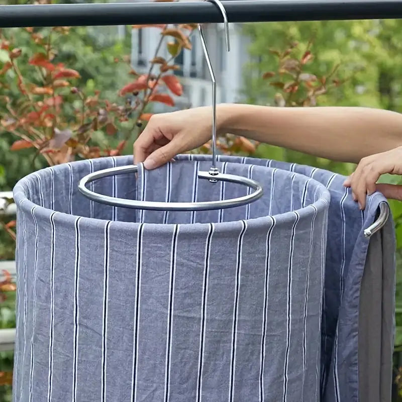 Varal Espiral de Aço Inox – Suporte Redondo para Roupas de Cama - 1set
